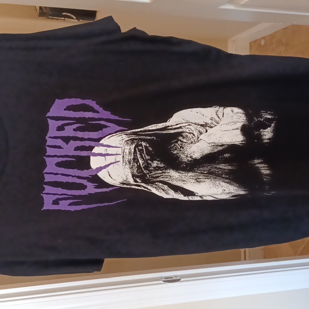 UC 2x WIDOW black short sleeve tshirt with a NUN HEAD IN HAND "FU## ED" ON CHEST - Picture 2 of 10